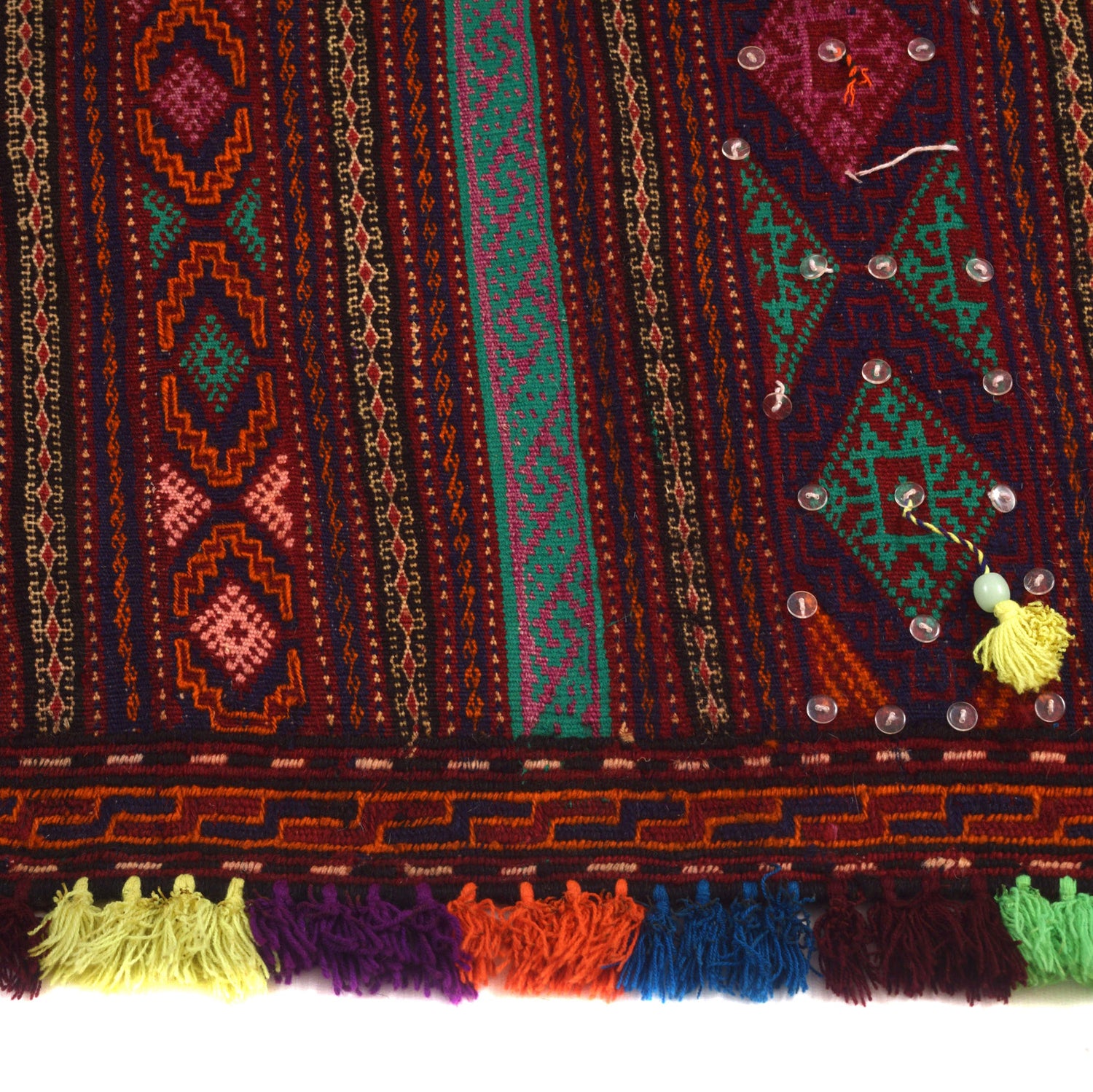 Laghari Kilim Area Rug Handmade Multi Geometric 4x7 ft