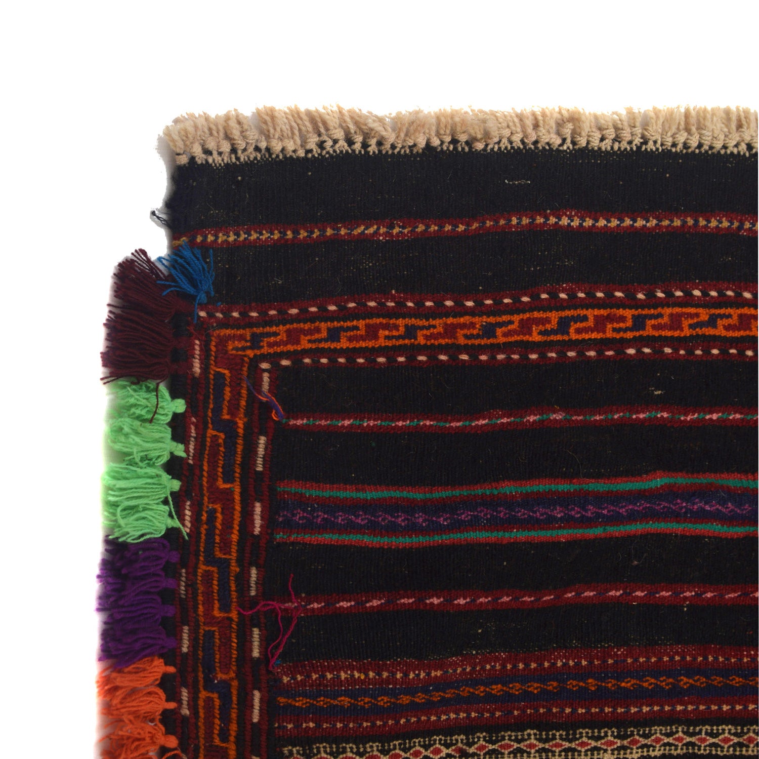 Laghari Kilim Area Rug Handmade Multi Geometric 4x7 ft