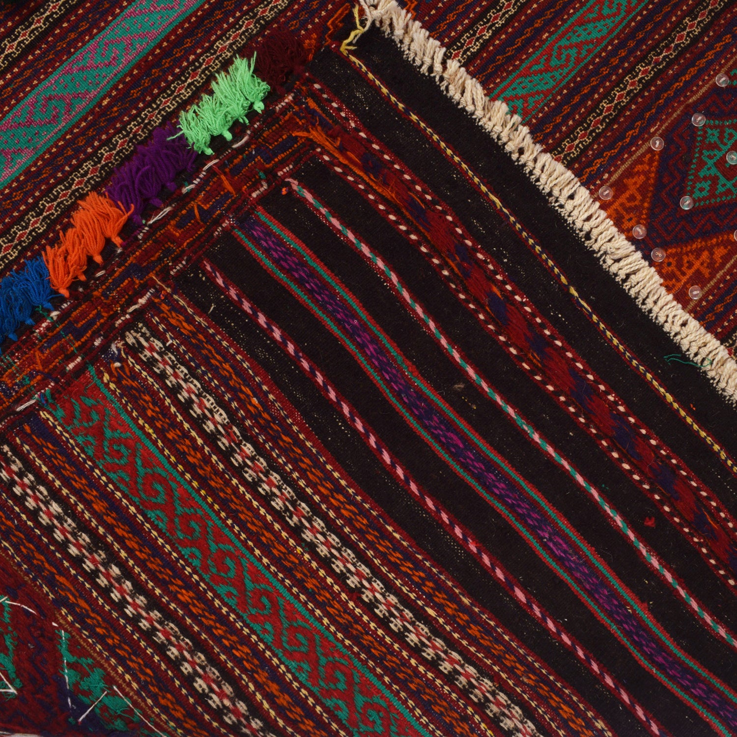 Laghari Kilim Area Rug Handmade Multi Geometric 4x7 ft