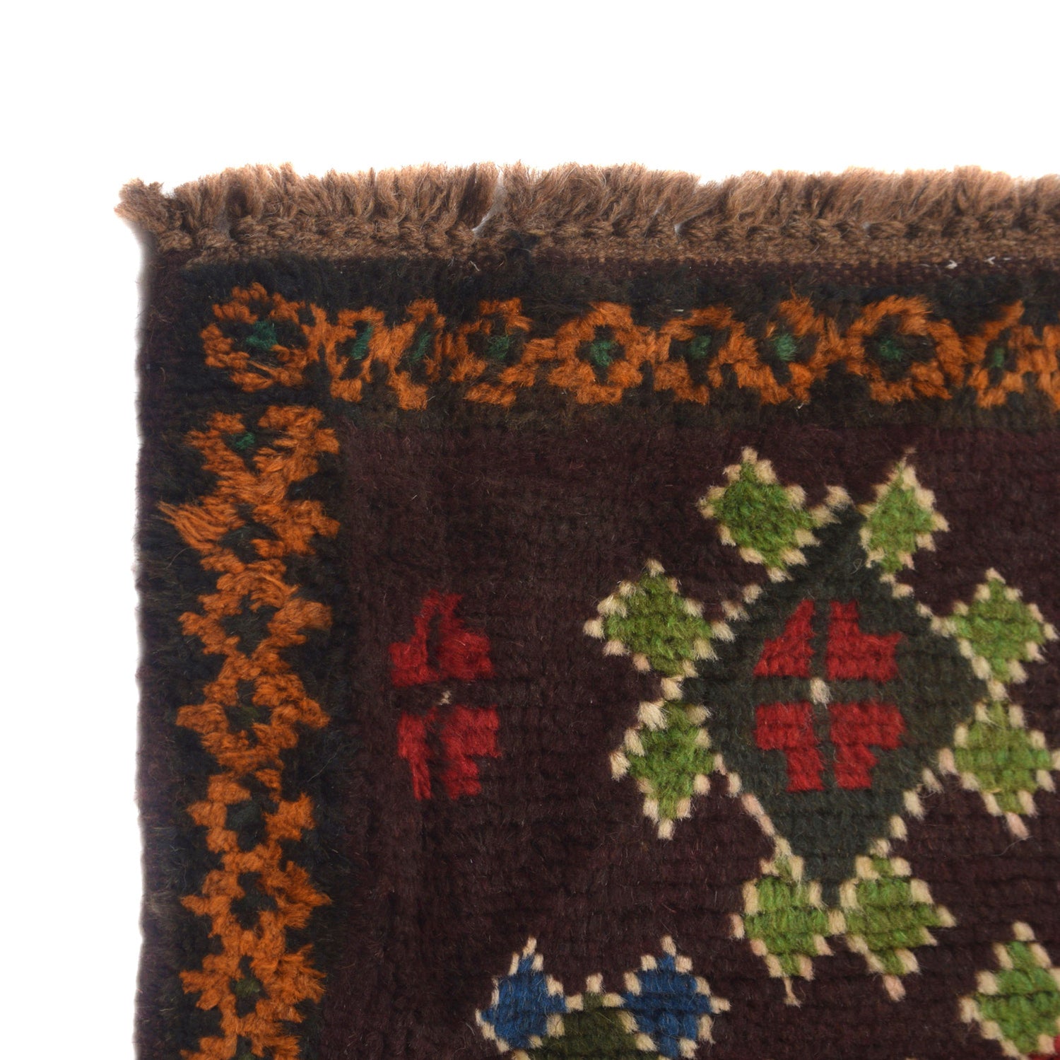 Baluchi Runner Rug Handmade Chocolate 10' Runner