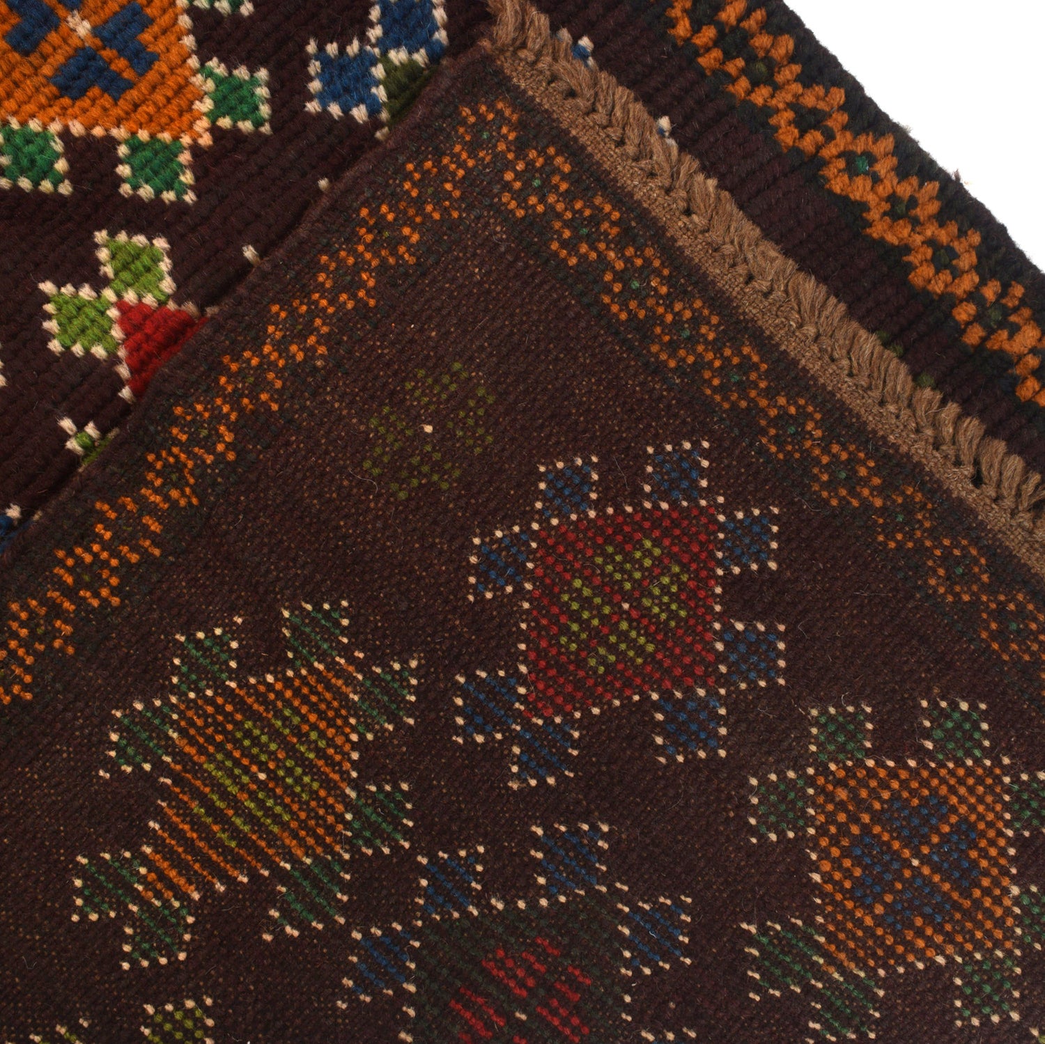 Baluchi Runner Rug Handmade Chocolate 10' Runner