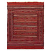Laghari Kilim Area Rug Handmade Red Geometric 4x7 ft