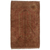 Overdyed Area Rug Handmade Brown Geometric 3x5 ft