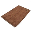 Overdyed Area Rug Handmade Brown Geometric 3x5 ft