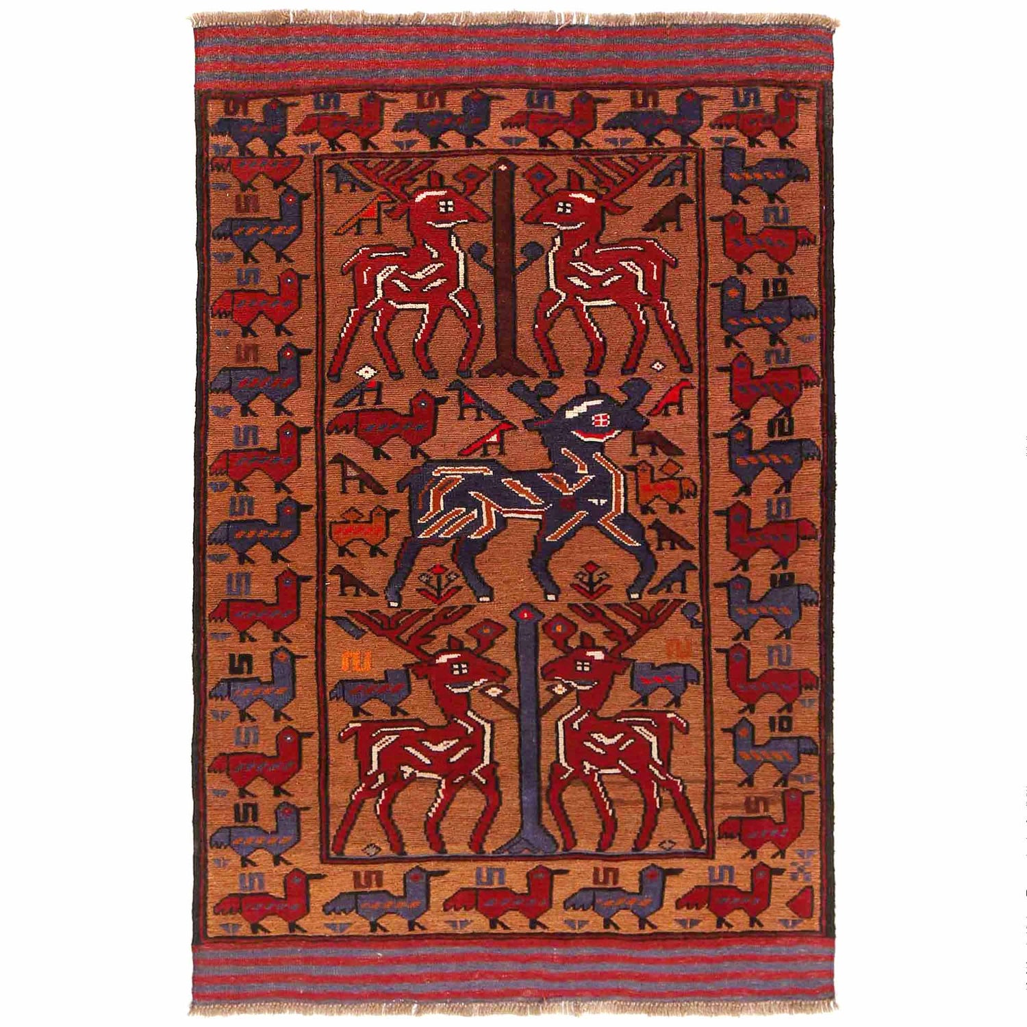 Pictorial Rug Handmade Multi Design