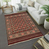 Soumak Kilim Area Rug Handmade White Floral 4x6 ft