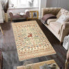 Soumak Kilim Area Rug Handmade White Pictorial 4x6 ft