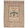 Soumak Kilim Area Rug Handmade White Pictorial 4x6 ft