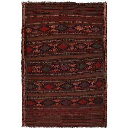 Laghari Kilim Area Rug Handmade Multi Geometric 5x8 ft