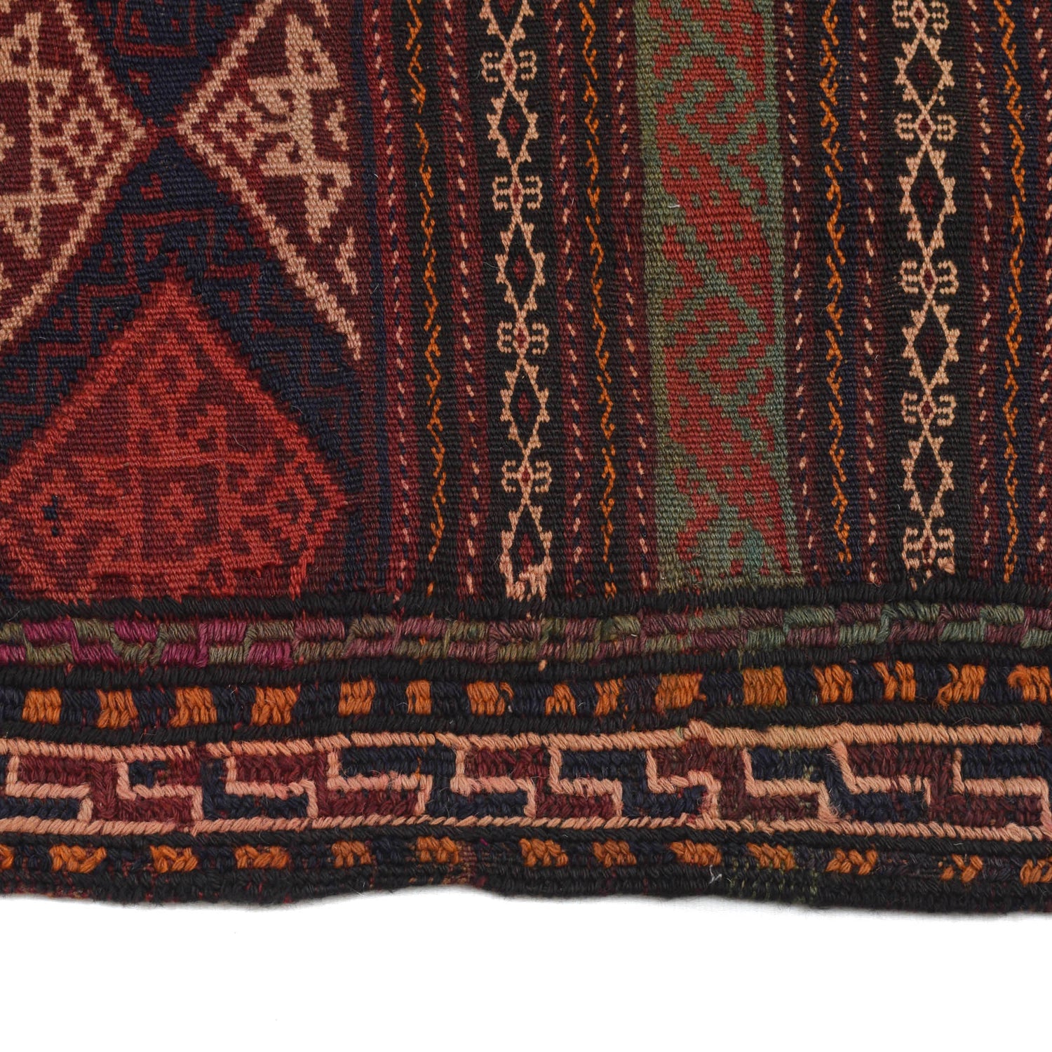 Laghari Kilim Area Rug Handmade Multi Geometric 5x8 ft