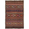 Laghari Kilim Area Rug Handmade Multi Geometric 4x7 ft