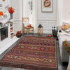 Laghari Kilim Area Rug Handmade Multi Geometric 4x7 ft