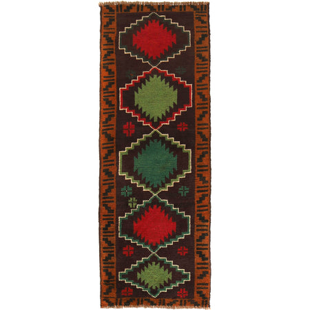 Baluchi Runner Rug Handmade Brown 6' Runner