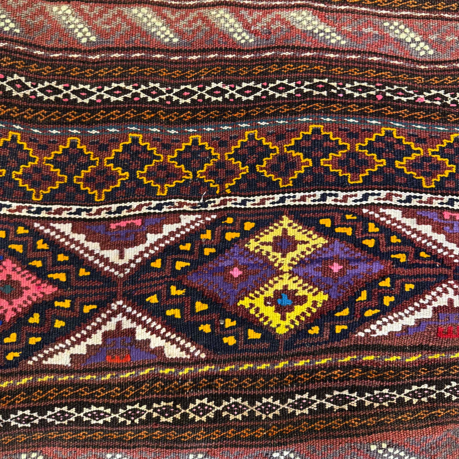 Laghari Kilim Area Rug Handmade Multi Geometric 5x8 ft