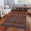 Laghari Kilim Area Rug Handmade Multi Geometric 4x7 ft