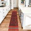 Mashwani Runner Handmade Deep Red Geometric 8' Runner