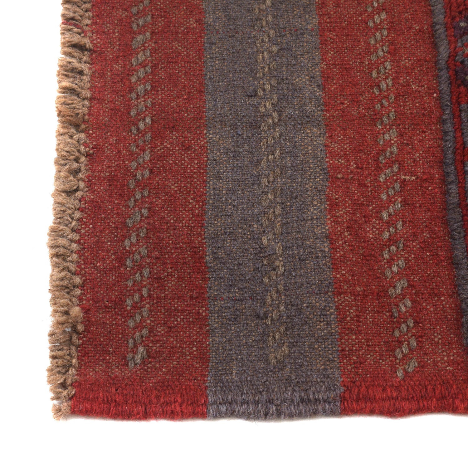 Mashwani Runner Handmade Deep Red Geometric 8' Runner