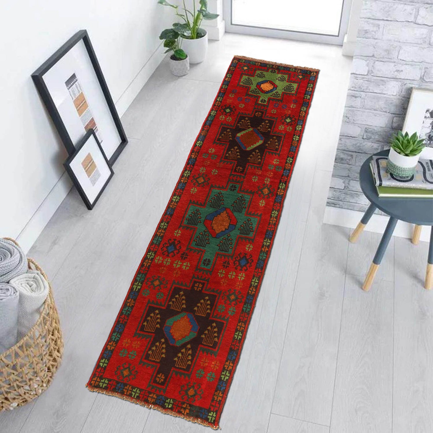 Baluchi Runner Rug Handmade Red 10' Runner