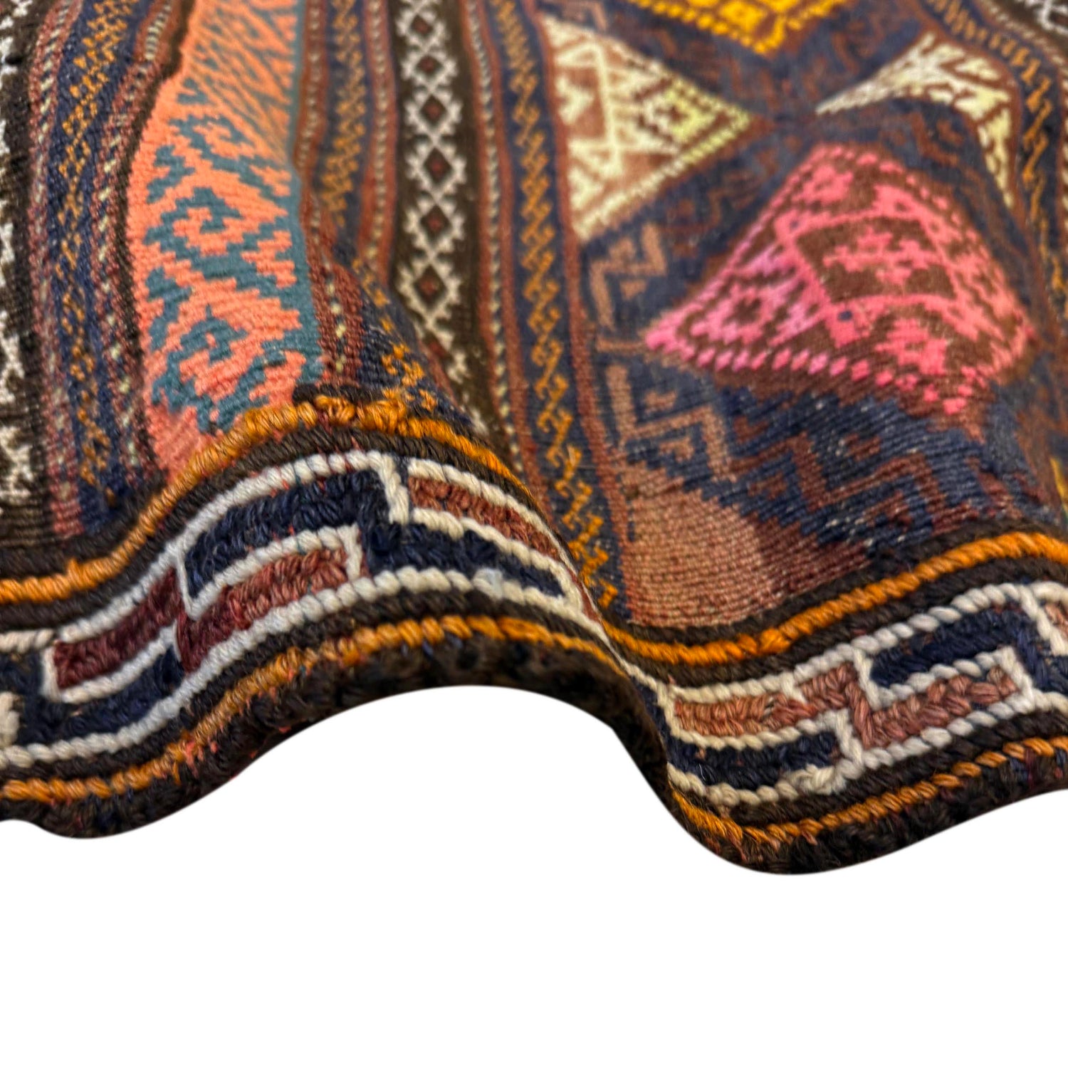 Laghari Kilim Area Rug Handmade Multi Geometric 4x7 ft