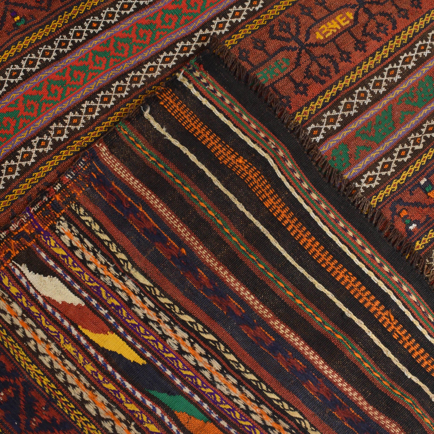 Laghari Kilim Area Rug Handmade Multi Geometric 5x8 ft