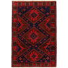 Baluchi Rug Handmade Navy Blue Floral 4x7 ft