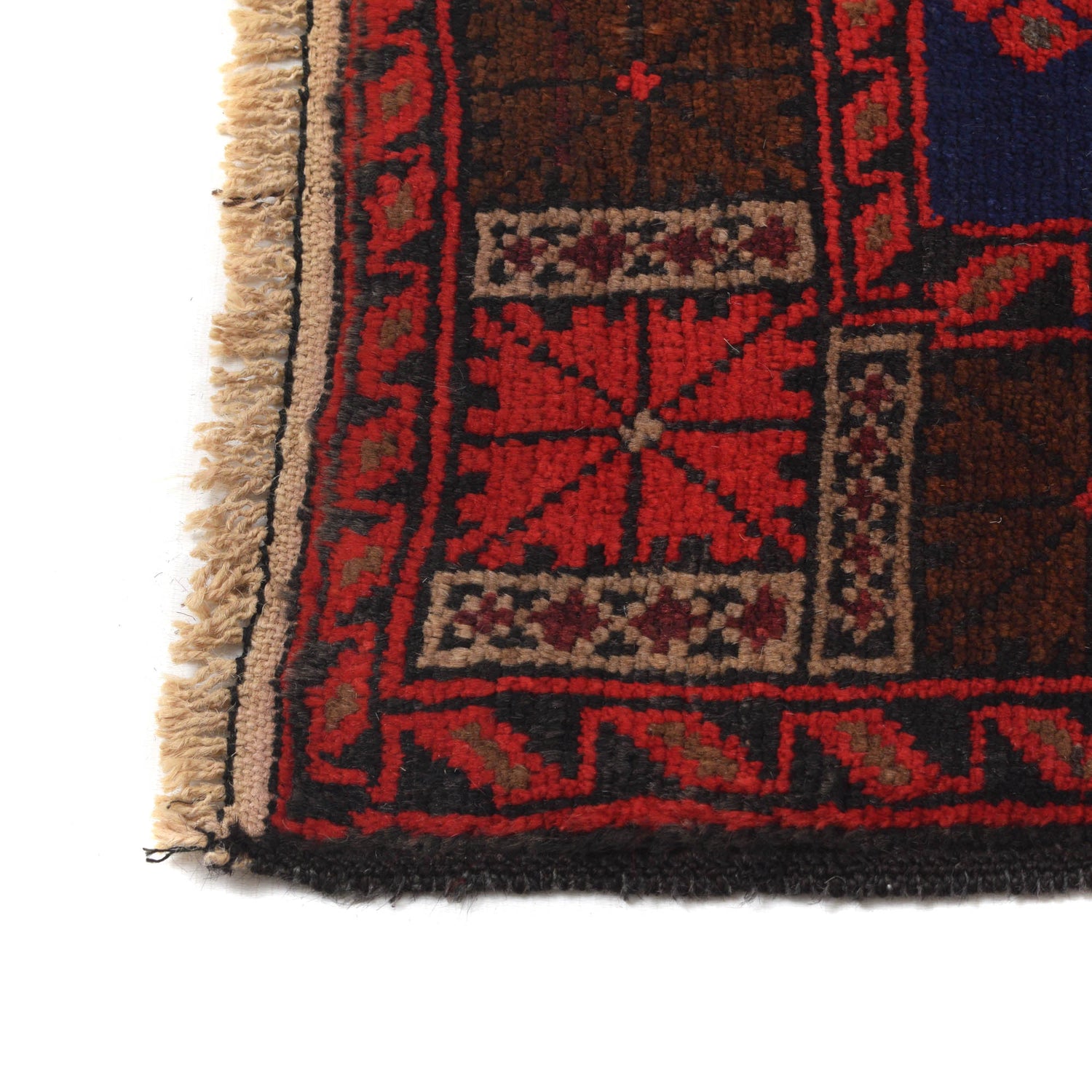 Baluchi Rug Handmade Navy Blue Floral 4x7 ft