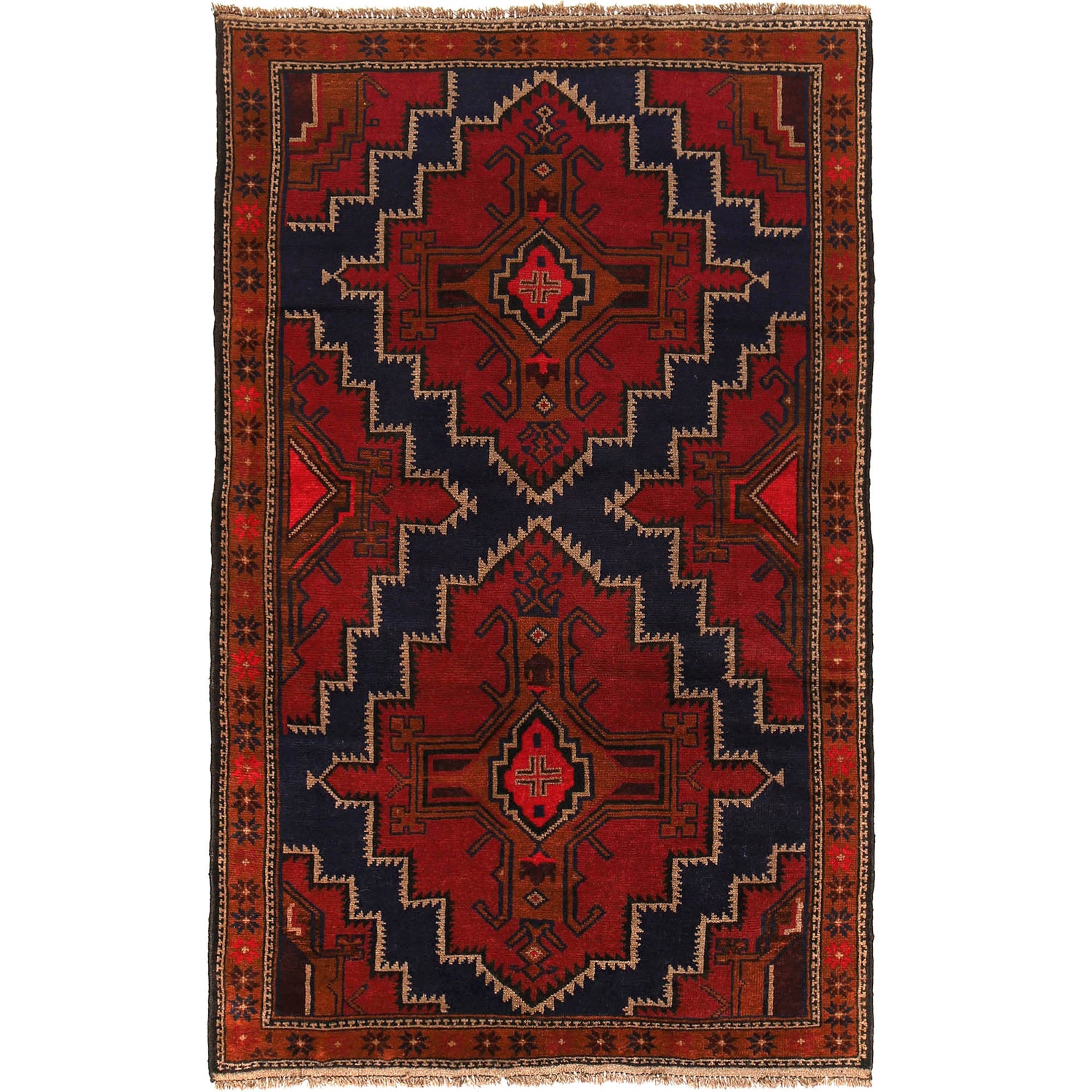 Baluchi Rug Handmade Multi Floral 4x7 ft