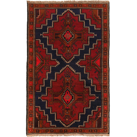 Baluchi Rug Handmade Multi Floral 4x7 ft