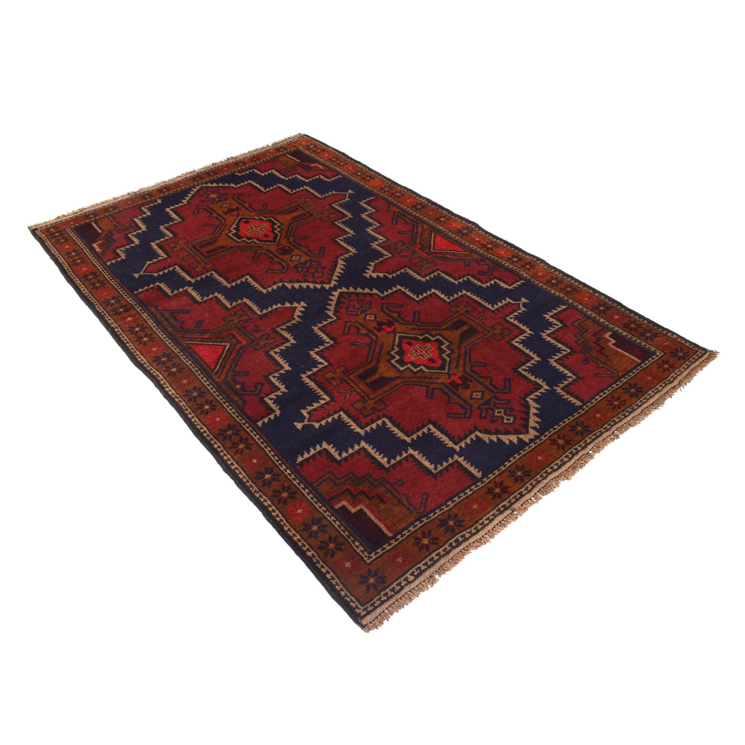 Baluchi Rug Handmade Multi Floral 4x7 ft