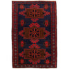 Baluchi Rug Handmade Navy Blue Floral 4x7 ft