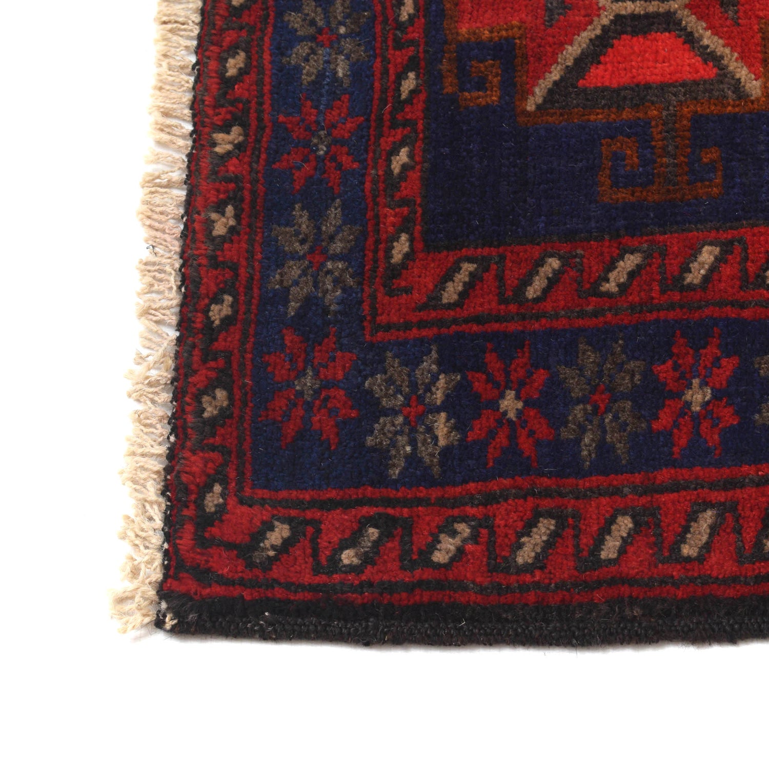 Baluchi Rug Handmade Navy Blue Floral 4x7 ft