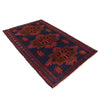 Baluchi Rug Handmade Navy Blue Floral 4x7 ft