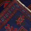 Baluchi Rug Handmade Navy Blue Floral 4x7 ft