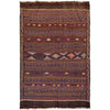 Laghari Kilim Area Rug Handmade Multi Geometric 4x7 ft