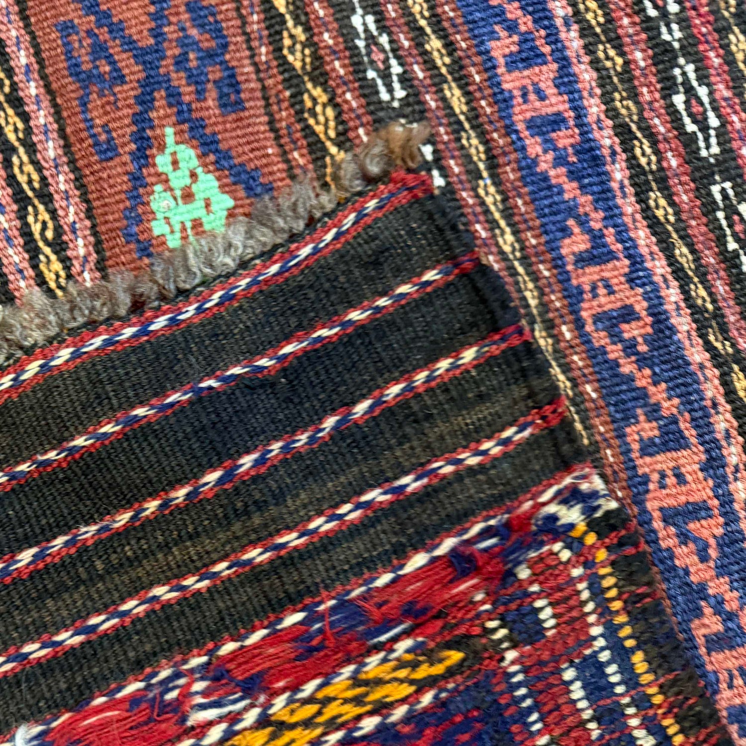 Laghari Kilim Area Rug Handmade Multi Geometric 4x7 ft