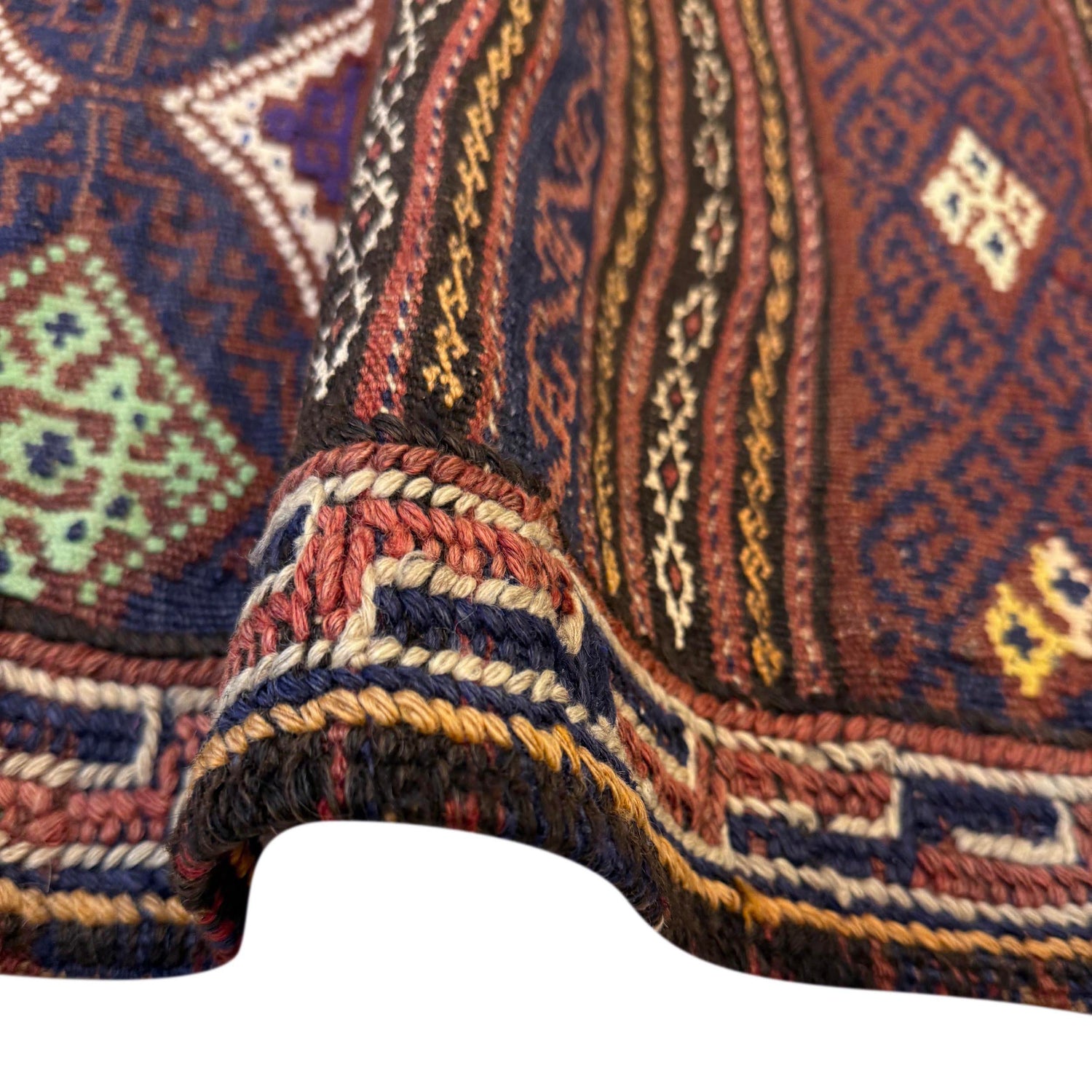 Laghari Kilim Area Rug Handmade Multi Geometric 4x7 ft