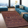 Laghari Kilim Area Rug Handmade Multi Geometric 4x7 ft