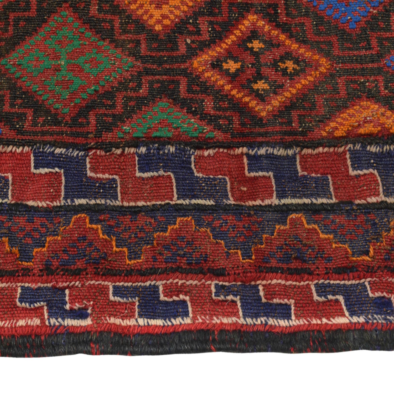 Laghari Kilim Area Rug Handmade Multi Geometric 4x7 ft