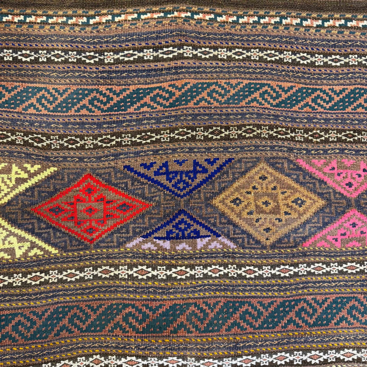 Laghari Kilim Area Rug Handmade Multi Geometric 3x5 ft