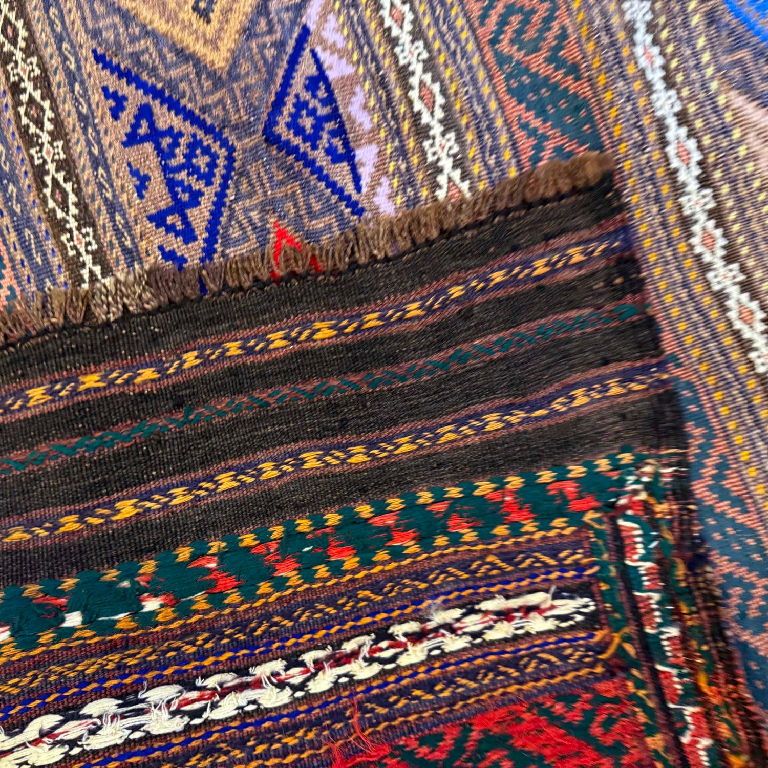 Laghari Kilim Area Rug Handmade Multi Geometric 3x5 ft