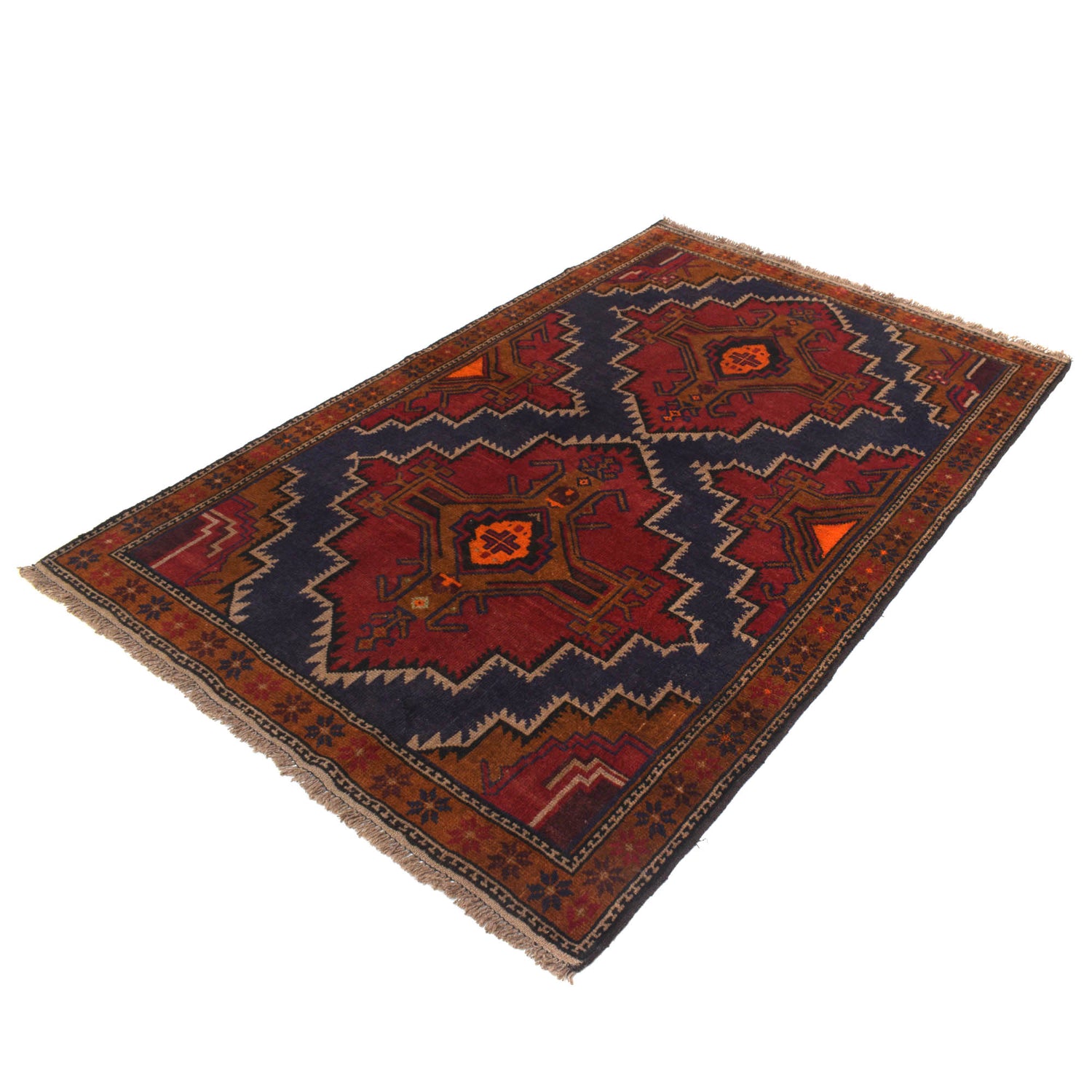 Baluchi Rug Handmade Multi Floral 4x7 ft