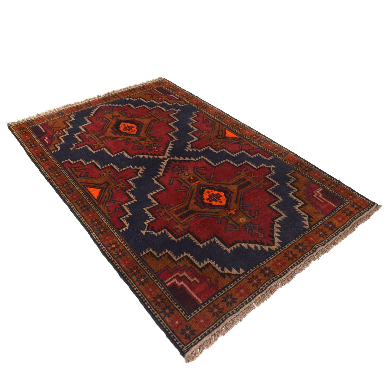 Baluchi Rug Handmade Multi Floral 4x7 ft