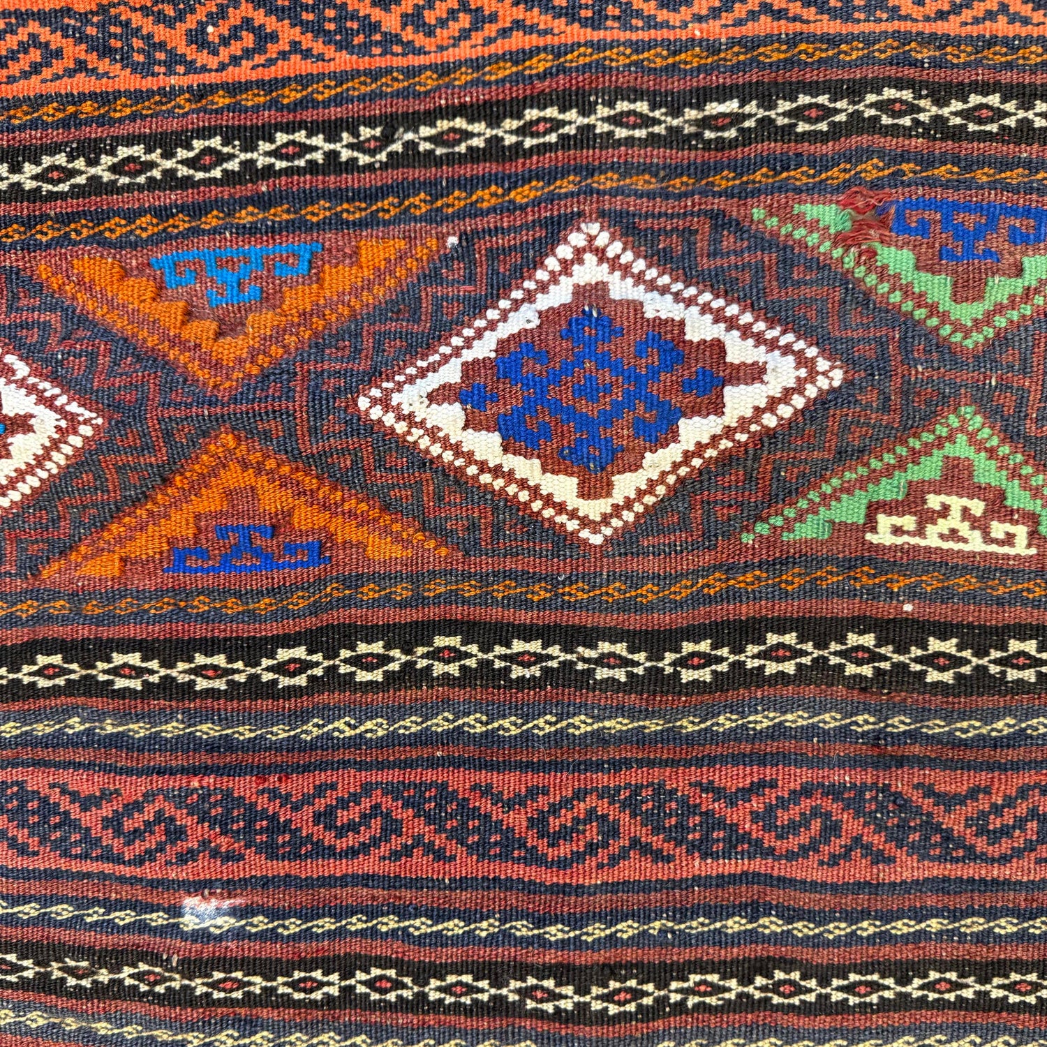 Laghari Kilim Area Rug Handmade Multi Geometric 4x7 ft