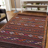 Laghari Kilim Area Rug Handmade Multi Geometric 4x7 ft