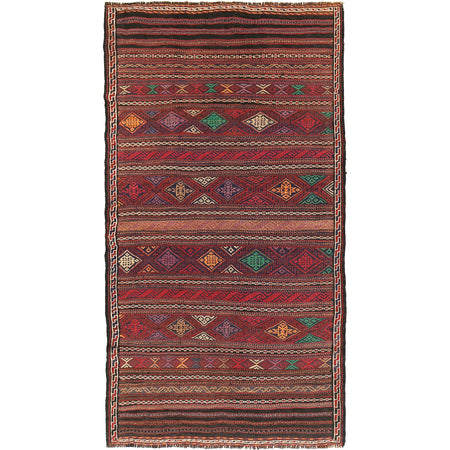 Laghari Kilim Area Rug Handmade Multi Geometric 4x6 ft
