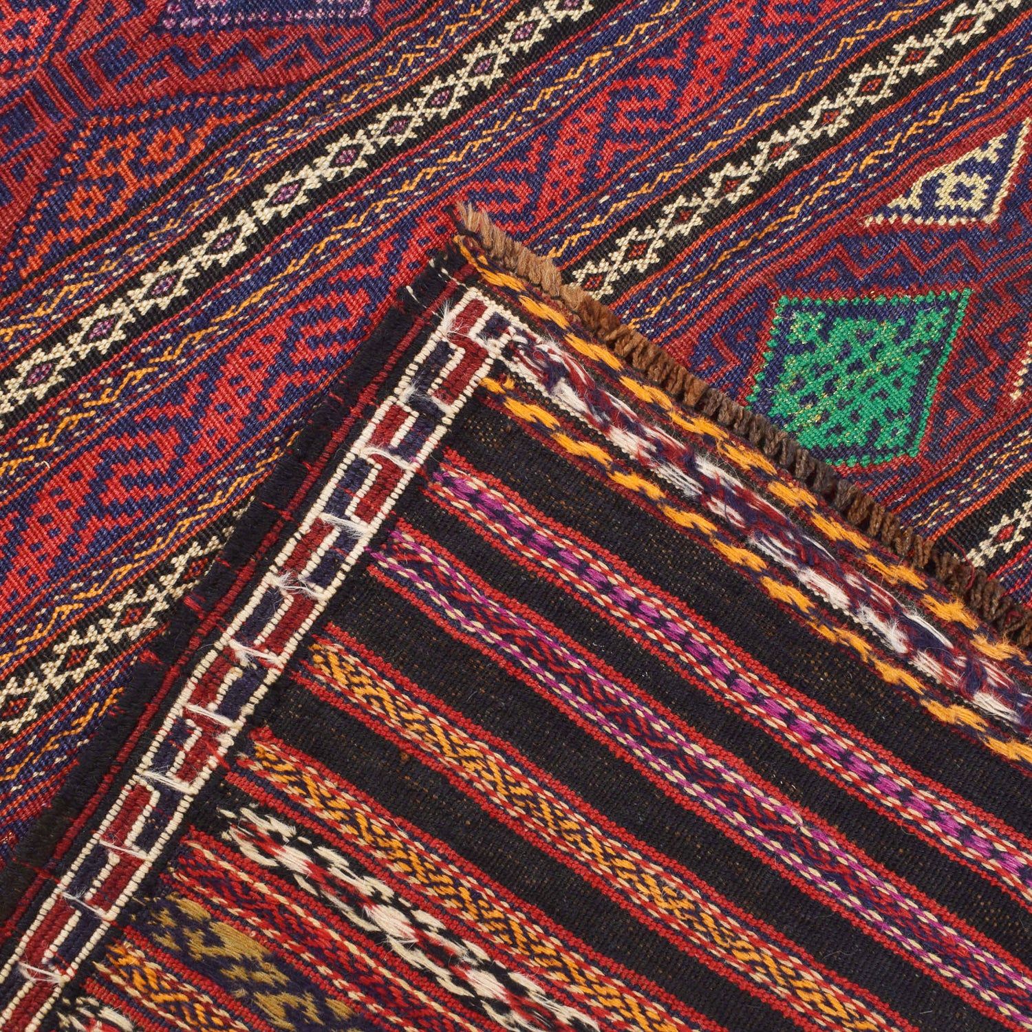 Laghari Kilim Area Rug Handmade Multi Geometric 4x6 ft