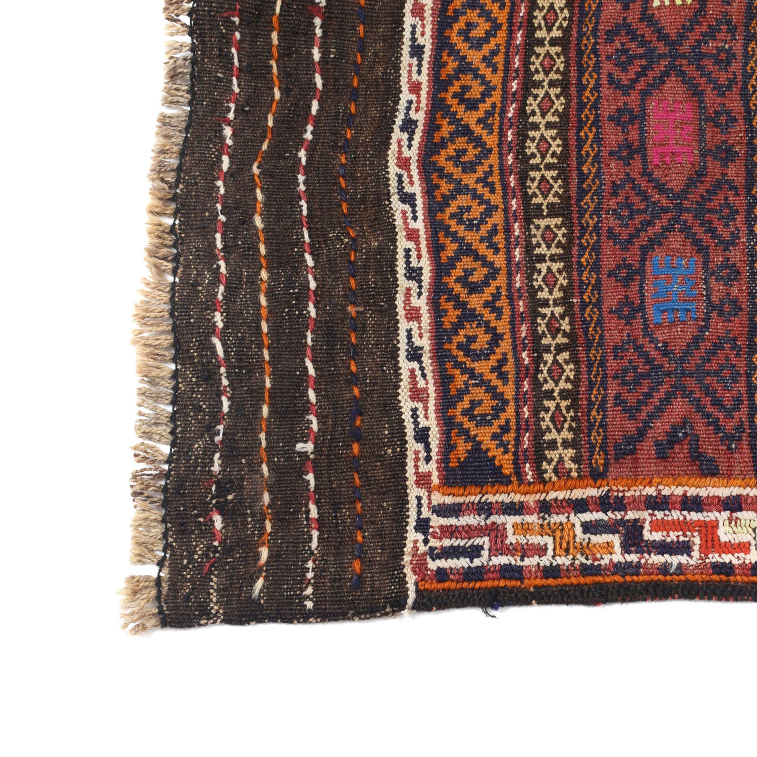 Laghari Kilim Area Rug Handmade Multi Geometric 4x7 ft