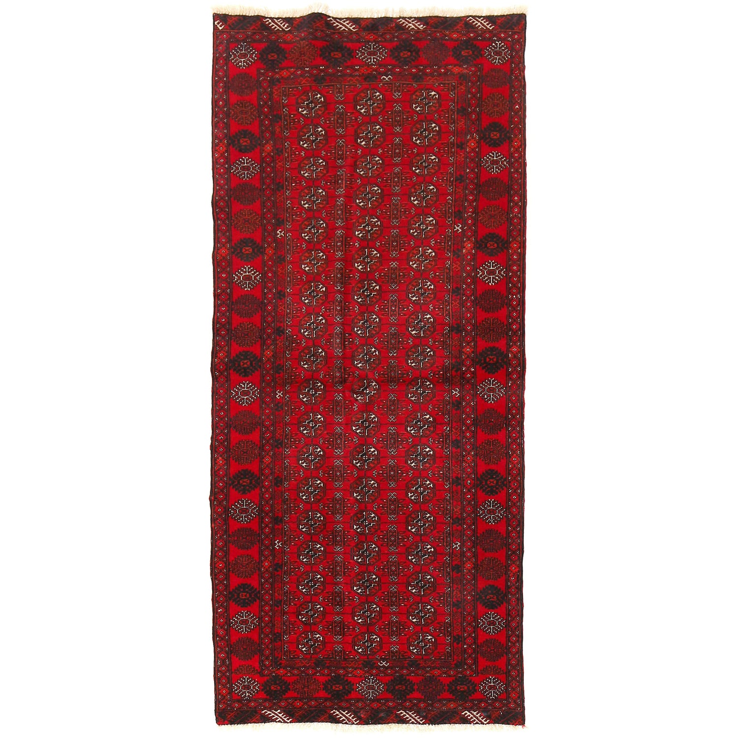Bokhara Rug Handmade Vibrant Red Medallion 6' Runner