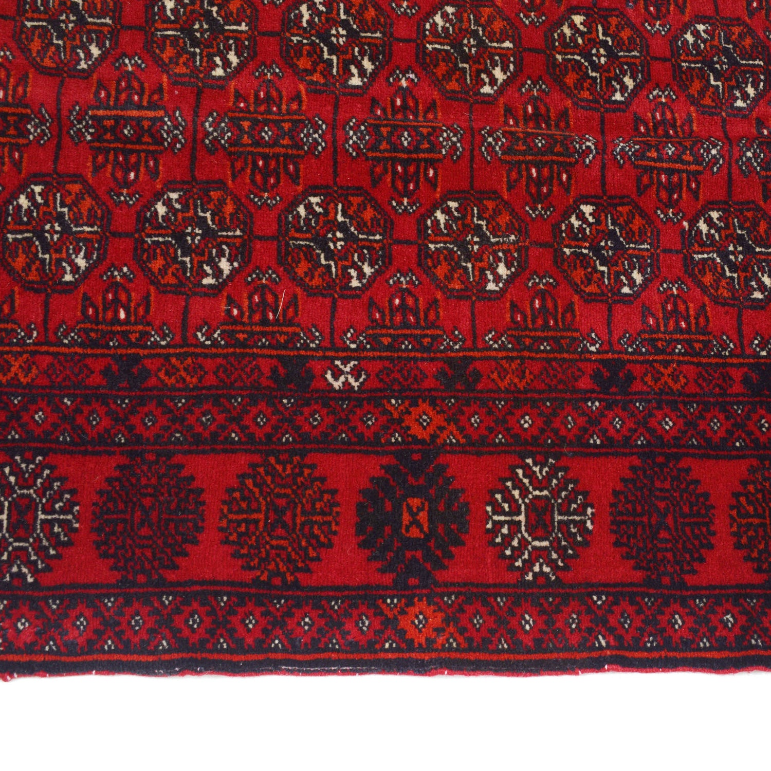 Bokhara Rug Handmade Vibrant Red Medallion 6' Runner