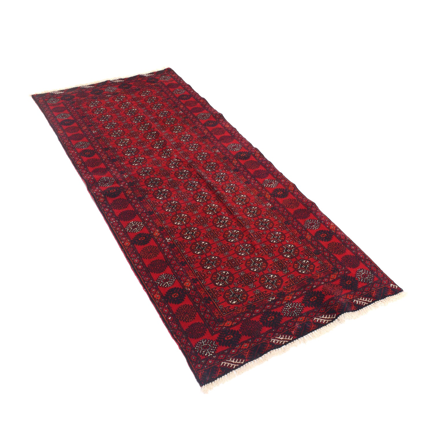 Bokhara Rug Handmade Vibrant Red Medallion 6' Runner